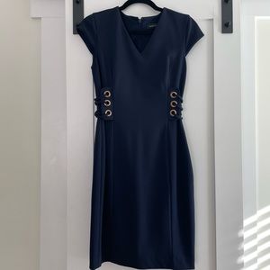 Navy sheath dress by Ivanka Trump
